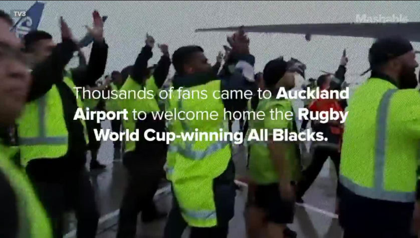 ასე დახვდნენ რაგბის მსოფლიო ჩემპიონებს საკუთარი ქვეყნის აეროპორტში (ვიდეო)